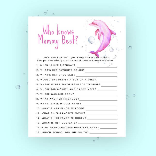 Dauphin rose - Qui connaît le mieux maman (Créateur téléchargé)