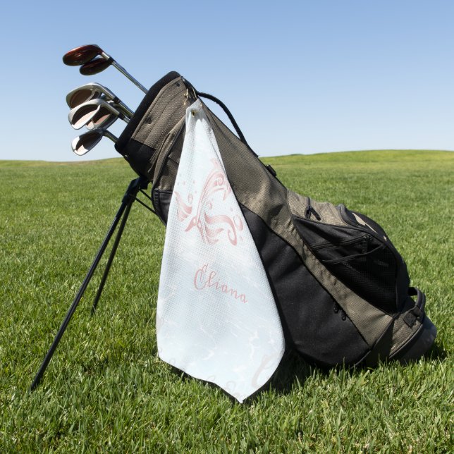 Dauphin rose Serviette de golf personnalisée (Vert)