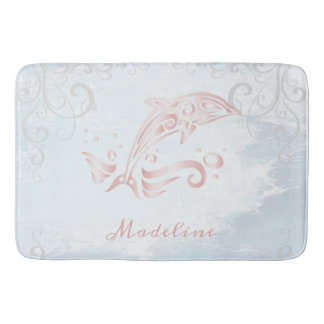 Dauphin rose Tapis de bain personnalisé