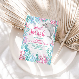Dauphin sous la mer Invitation d'anniversaire