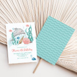 Dauphin sous la mer Invitation d'anniversaire<br><div class="desc">Vie des dauphins et de la mer Sous la mer Anniversaire invitation avec dauphin aquarelle,  coquillages et poissons.</div>