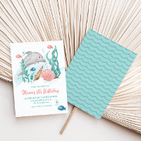 Dauphin sous la mer Invitation d'anniversaire