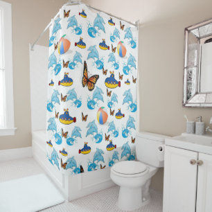 Dauphins du rideau de douche