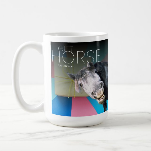 Dave Hawley Funny Button Cheval cadeau 15 oz Mug (Gauche)