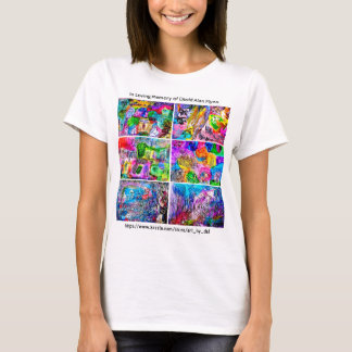 DAVID FLYNN ART COLLAGE T-SHIRT DE FEMME AVEC TEXT