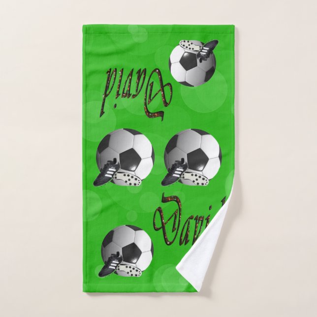 David Nom Avec Boules De Football, (Serviette à main)