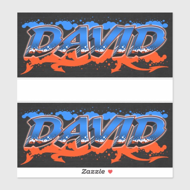 David prénom Nom Autocollant Stickers (Feuille)
