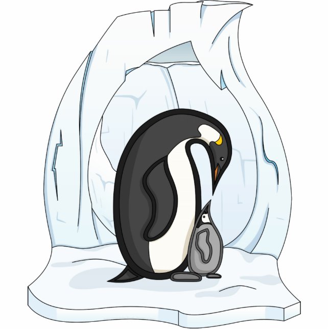 Davin et Annie les Penguins Photo Sculpture (Devant)