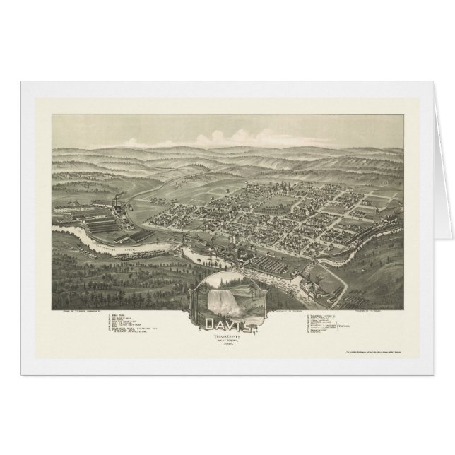 Davis, carte panoramique de WV - 1898 (Devant horizontal)