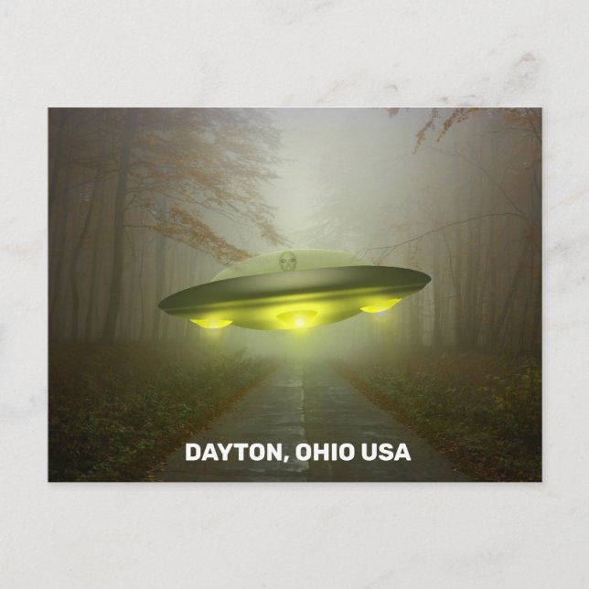 DAYTON OHIO SPACESHIP UFO ART Cartes postales (Devant)