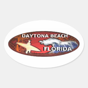 Daytona Beach Florida surf art autocollants
