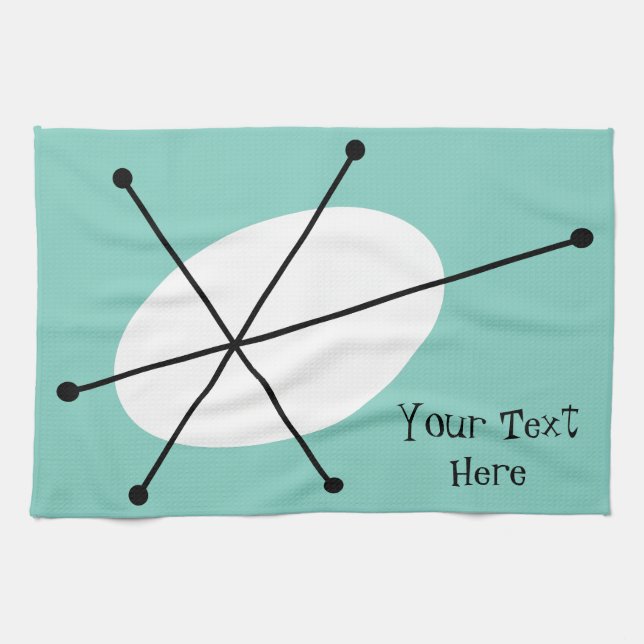 Dazzle Blue Text serviette de cuisine (Horizontal)
