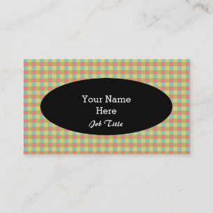 Dazzle Check carte de visite ovale noir