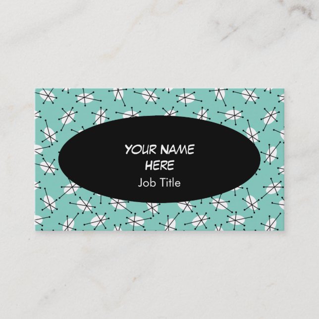 Dazzle Multi Blue carte de visite ovale noir (Devant)
