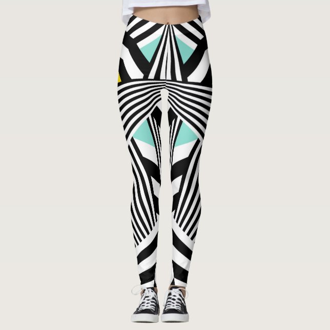 Dazzle Sazzle Leggings Black/White Colour Touch (Devant)