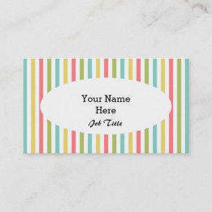 Dazzle Stripe Classic carte de visite ovale blanc