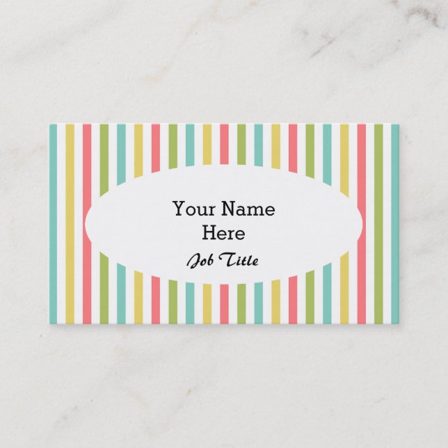 Dazzle Stripe Classic carte de visite ovale blanc (Devant)