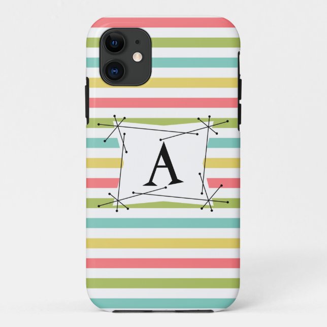 Dazzle Stripe Classic "Monogramme" coque iphone (Dos)