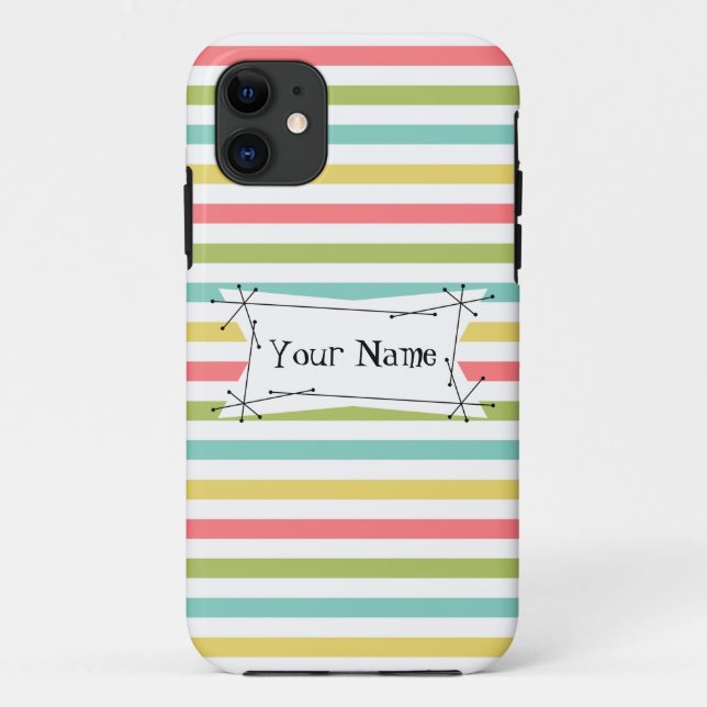 Dazzle Stripe Name Classic coque iphone vertical (Dos)