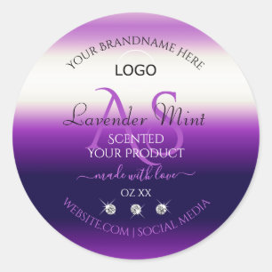 Dazzling Purple Produit Bijoux Étiquette Monogramm