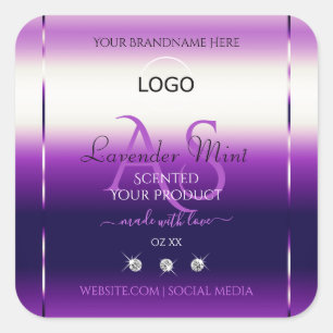 Dazzling Purple Produit Bijoux Étiquette Monogramm
