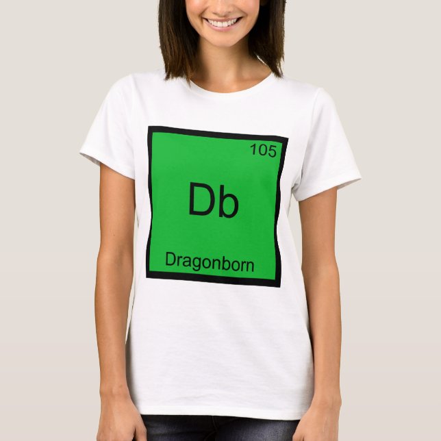 Db - Dragonborn T-shirt symbole d'élément de chimi (Devant)