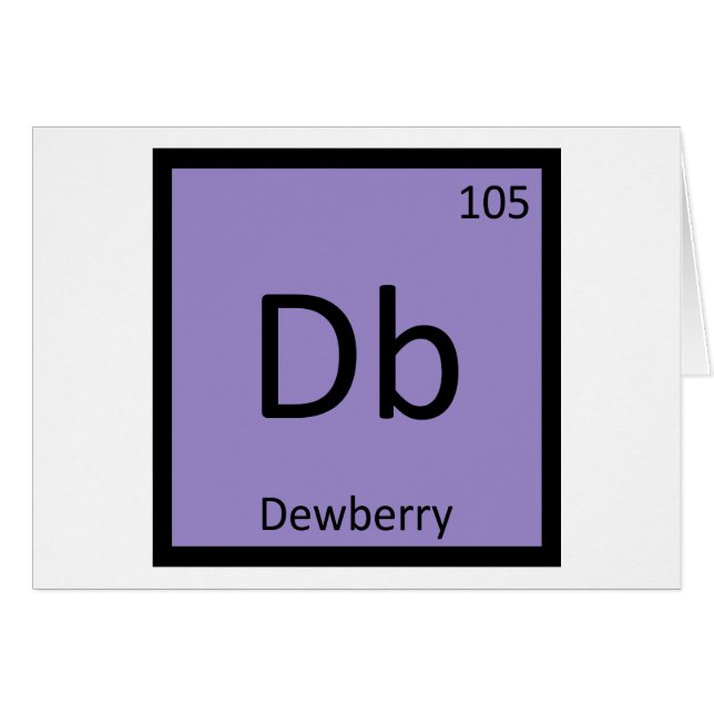Db - Symbole du tableau périodique de la chimie De (Devant horizontal)
