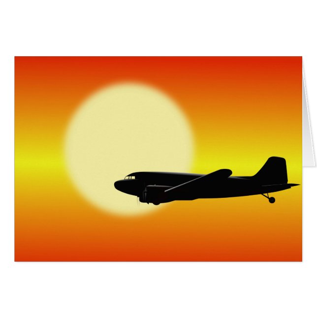 DC-3 passant sun. (Devant horizontal)