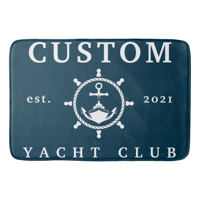 De Bain Nom personnalisé Yacht Club tapis, tapis personnal (Devant)