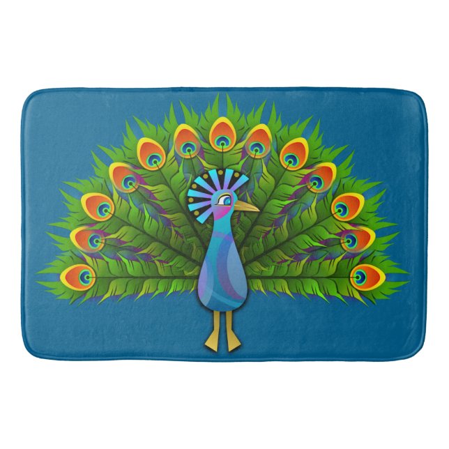 De Bain Peacock Chambre Rug Mat Maison Décor Tapis (Devant)