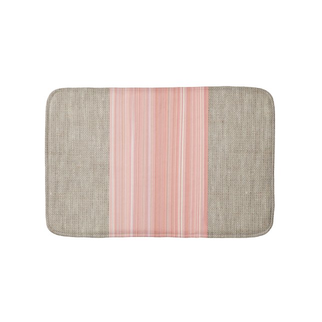 De Bain Tapis à rayures orange bracelet pêche douce (Devant)