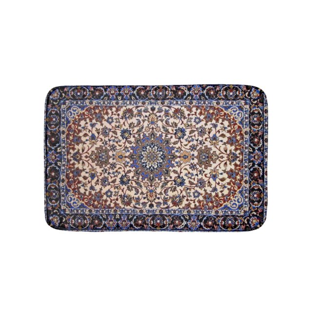 De Bain Tapis Bleu Perse Turc Oriental Ancien (Devant)