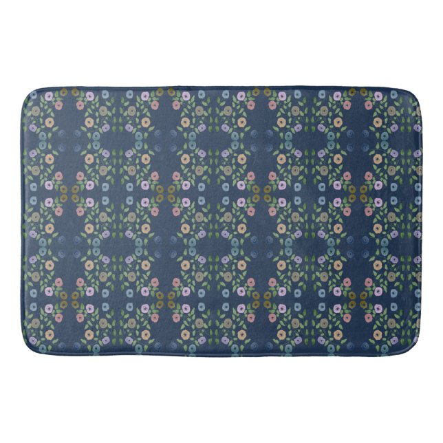 De Bain Tapis Décor En Bleu (Devant)