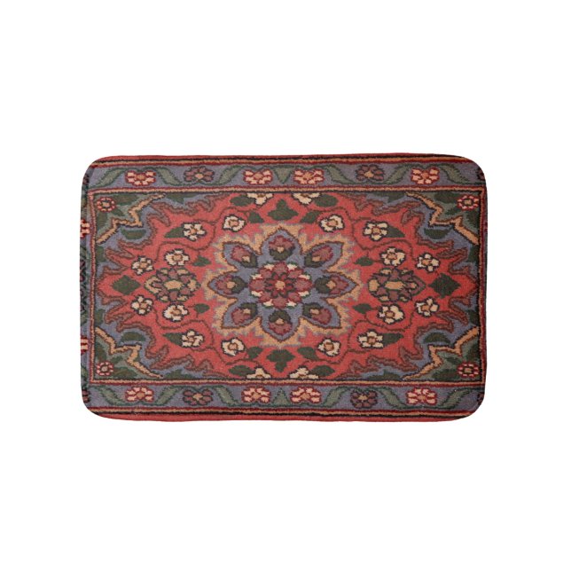 De Bain Tapis Floral Perse Turc Oriental Ancien (Devant)