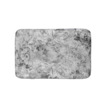 Tapis gris vintage et blanc avec rouleaux