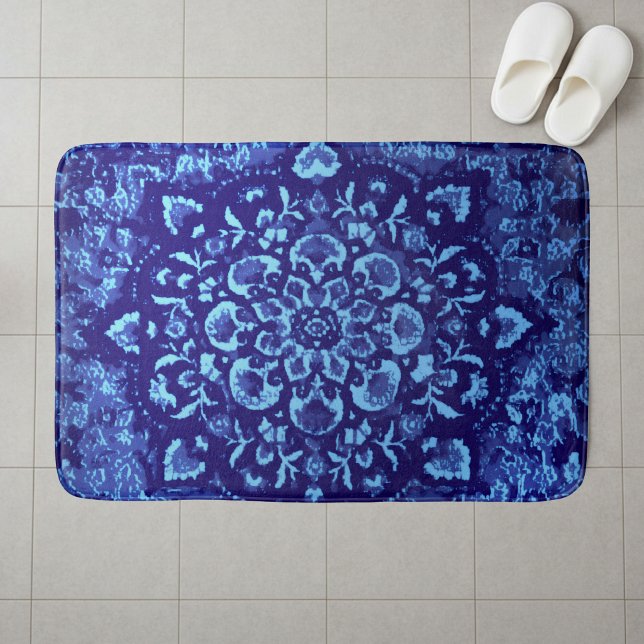 De Bain Tapis persan – Impression bleue inspirée (Créateur téléchargé)