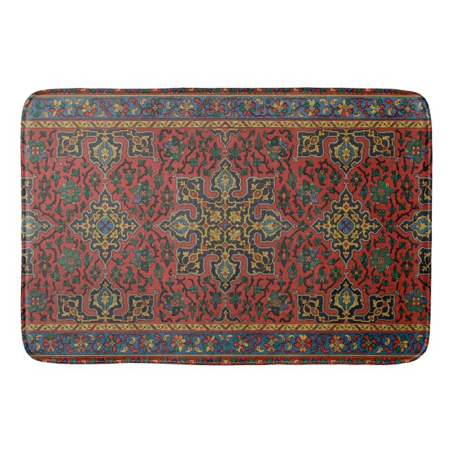 De Bain Tapis persan rouge bleu classique (Devant)
