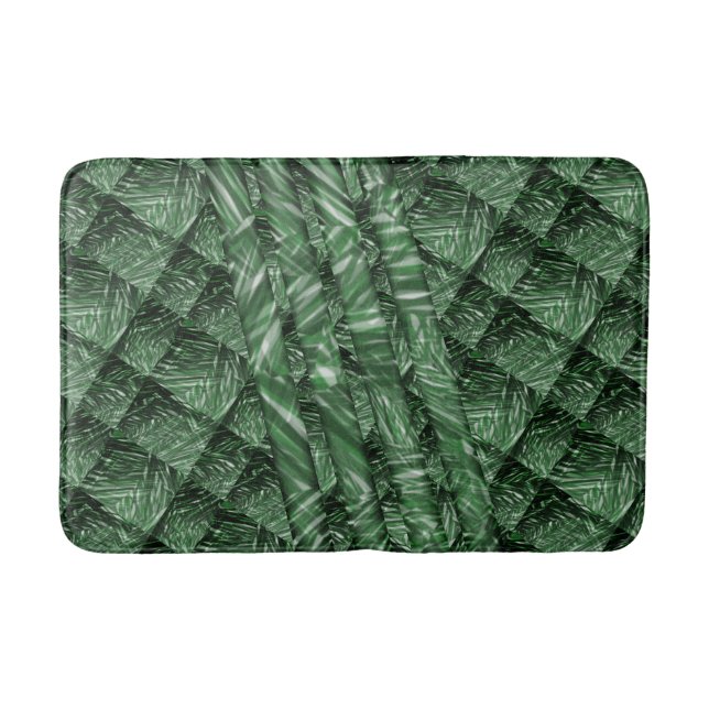 De Bain Tapis vert quadrillé avec couleur rayée (Devant)