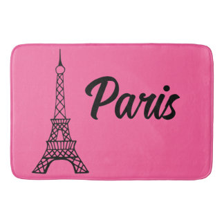 De Bain Tour Eiffel Paris rose vif Mat Tapis