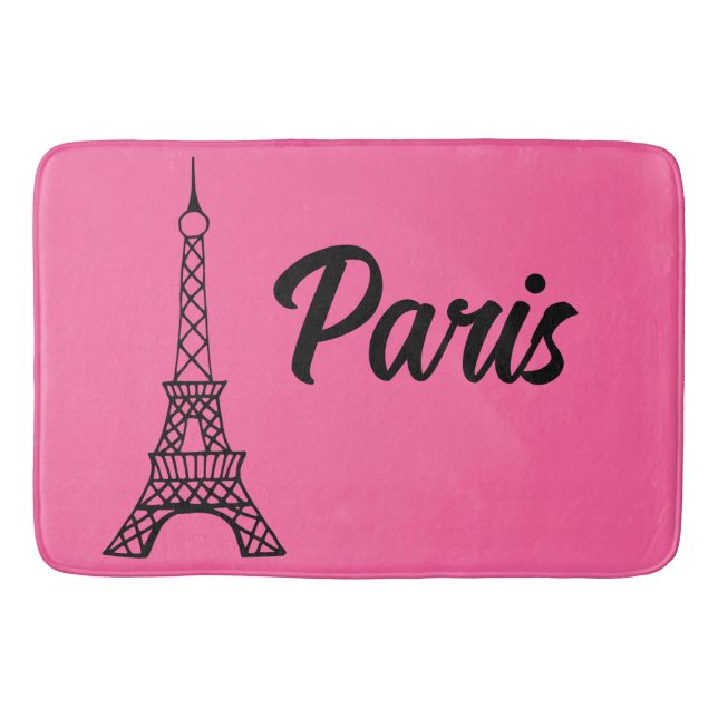 De Bain Tour Eiffel Paris rose vif Mat Tapis (Devant)