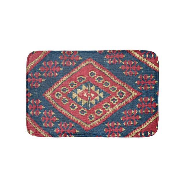 De Bain Turc Kilim Tapis tapis Antique Rouge Bleu (Devant)