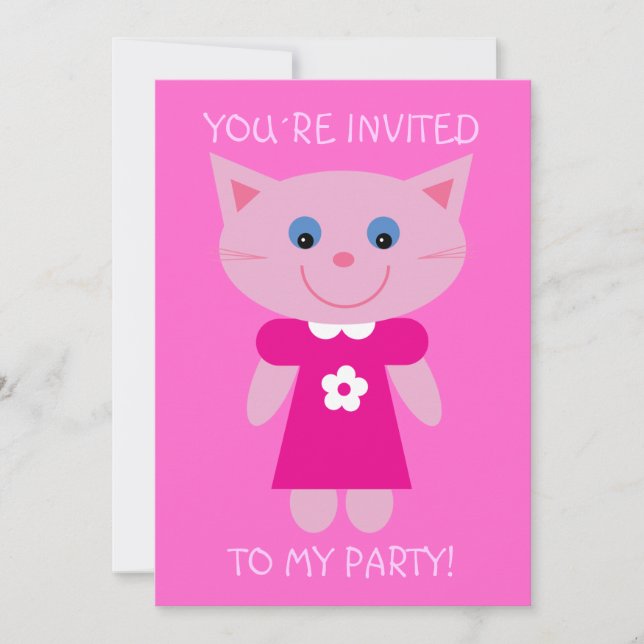 De bande dessinée de chat invitation mignon de (Devant)