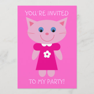 De bande dessinée de chat invitation mignon de