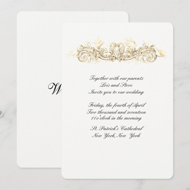 De belles colombes Faire-part de mariage (Devant / Derrière)