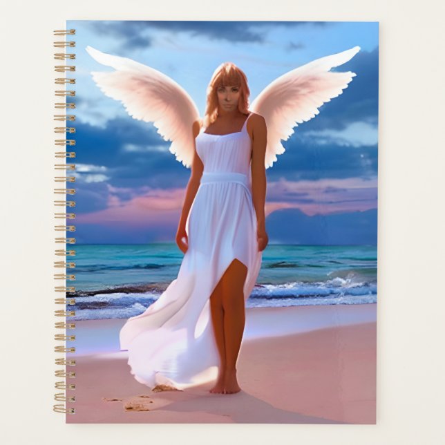 De belles femmes avec des ailes d'ange sur une pla (Devant)