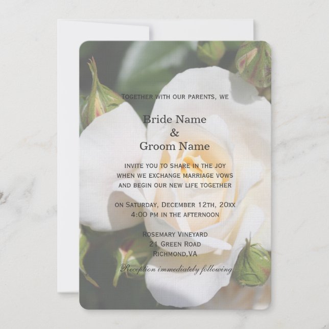 De belles invitations de mariage avec des fleurs d (Devant)