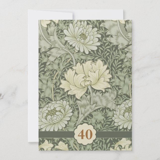 de belles invitations pour les 40 ans de mariage (Devant)