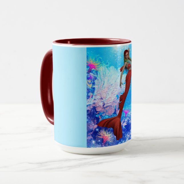 De Belles Mugs & Tasses De Sirène Rouge (Devant gauche)
