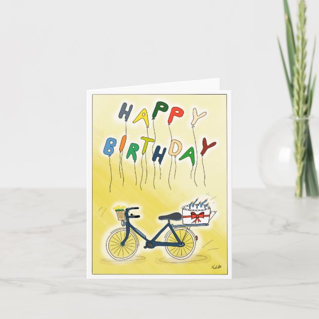 DE Carte de voeux Vélo avec ballons (Devant)