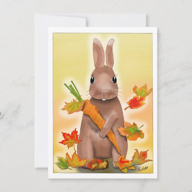 DE Carte Lapin en automne (Devant)